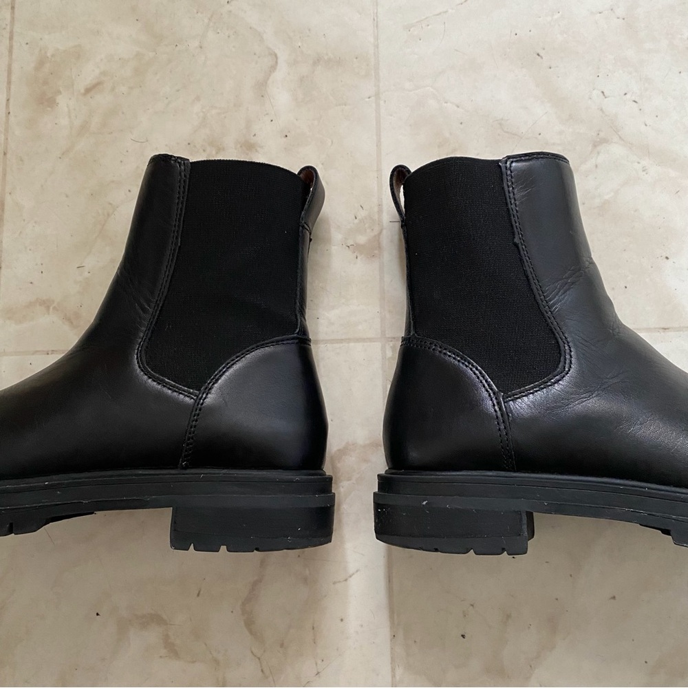$198 Madewell Bradley Black Leather Chelsea Lugsole Ankle Boots Booties Size 6 - Picture 7 of 15